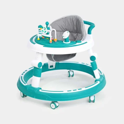 Ergonomic Anti-Tip Baby Walker with Ocean Activity Center & Converts to High Chair