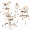 5-in-1 Convertible Baby Highchair & Rocking Chair with Double Layer Tray