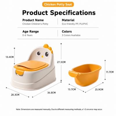 Cute Chicken Shape Portable Baby Potty Training Chair with Soft PU Cushion