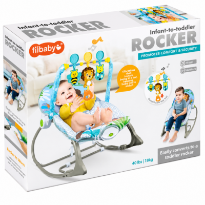 Tiibaby Infant to Toddler Rocker with Soothing Vibrations & Music