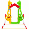 Giraffe Double Swing for 2 Babies with Safety Harness & Steel Legs