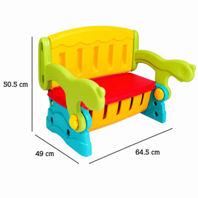3-in-1 Kids Desk, Bench & Toy Storage Organizer CT-312
