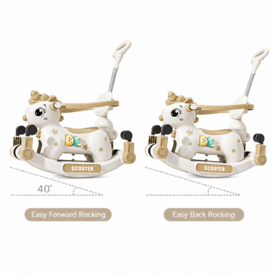 Five 3-in-1 Unicorn Ride-On Toy for Toddlers – Rocking Horse, Scooter & Push Car