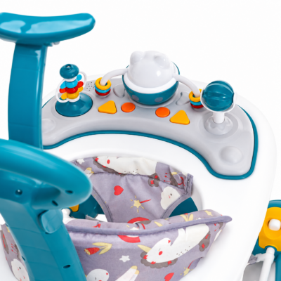 Five 2-in-1 Foldable Baby Walker & Swing with Shade Umbrella & Parent Push Handle
