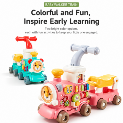 5-in-1 Multifunctional Baby Walker Train with Light & Steam Spray (6064)