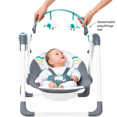 Mastela Deluxe Portable Baby Swing with Music, Timer & Toy Bar
