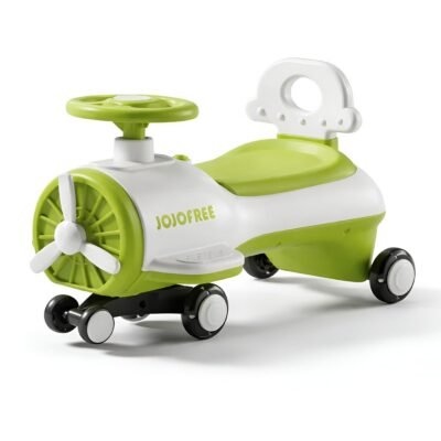 MS-1625Green_08ba022d-f9a7-461d-9041-2fb5b3e913c5-Picsart-AiImageEnhancer Airplane Wiggle Scooter Ride-On Car with LED Lights, Music & Silent Wheels