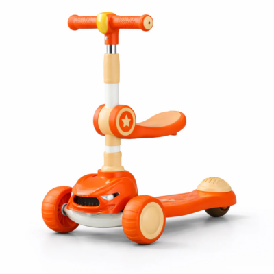 Premium 3-Wheel Kids Scooter with Seat & Adjustable Handlebar