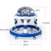 Ergonomic Anti-Tip Baby Walker with Ocean Activity Center & Converts to High Chair