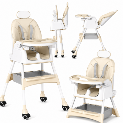 Multi-Positional Convertible Baby Highchair with Recline & Storage