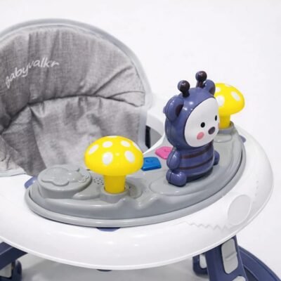 Interactive Animal & Mushroom Foldable Baby Walker with Height Adjustment