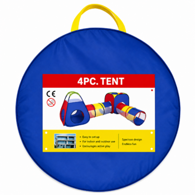 4-in-1 Indoor & Outdoor Kids Play Tent with Tunnel & Square Ball Pool
