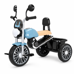 3-Wheel Chopper Style Pedal Tricycle for Toddlers with Side Mirrors & Rear Storage (805)