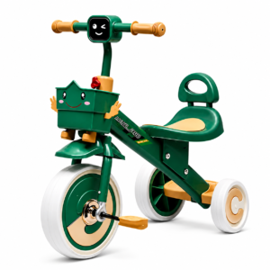 3-Wheel Toddler Pedal Tricycle with Flashing Lights, Music Head & Front Storage (739)
