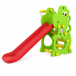 2-in-1 Dinosaur Indoor & Outdoor Kids Slide with Basketball Hoop (CHD-170)
