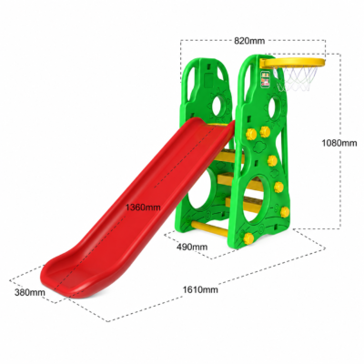 Sunny Love Indoor & Outdoor Toddler Slide Set with Basketball Ring (CHD-100)