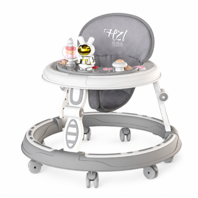 HZL-603 Adjustable Folding Baby Walker with Breathable Seat Cushion & Anti-O-Leg Support
