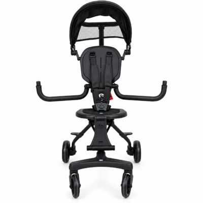 F1 Lightweight Portable Toddler Trike Stroller with 360° Swivel & Safety Harness