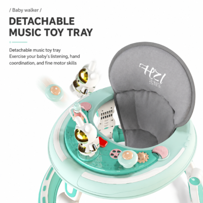 HZL-603 Adjustable Folding Baby Walker with Breathable Seat Cushion & Anti-O-Leg Support