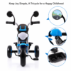 3-Wheel Chopper Style Pedal Tricycle for Toddlers with Side Mirrors & Rear Storage (805)