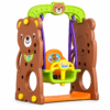 Funny Bear Indoor & Outdoor Toddler Playset with Swing, Slide & Basketball Ring (CHD-161)