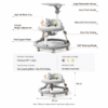 Multi-Functional Foldable Baby Walker with Light-Up Music Tray, Foot Mat & Parent Push Bar (WR-036)